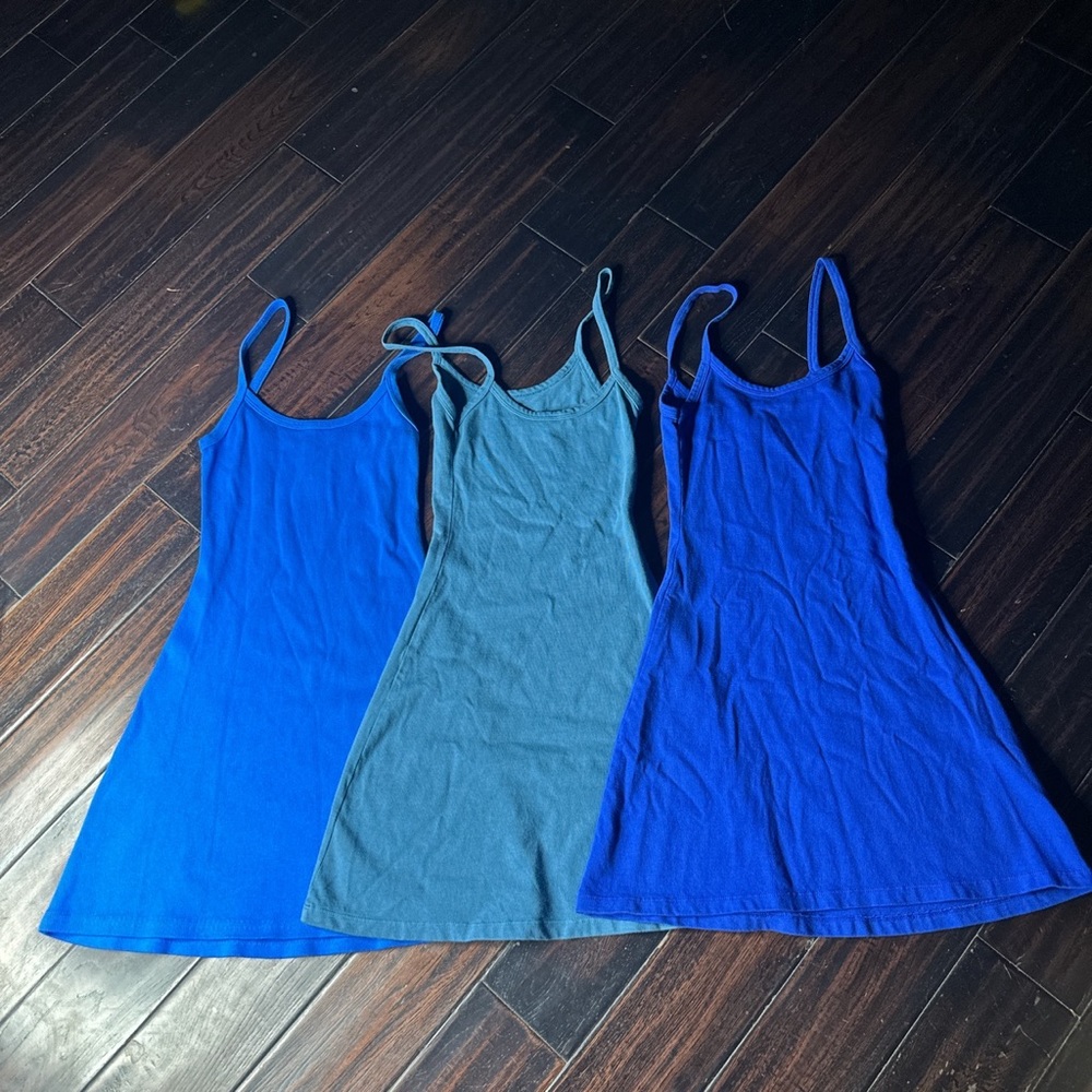 Spaghetti strap cotton mini dress Los Angeles Apparel California basic casual